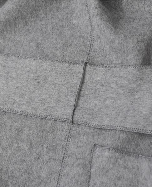 ウールカシミヤダブルクロスジャージインコードロックロングコート 詳細画像 グレー 9