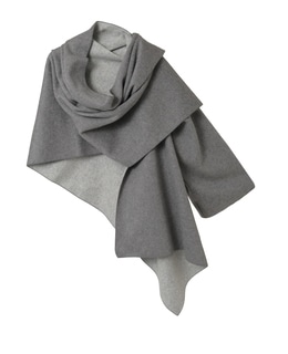 ウールカシミヤダブルクロスジャージ片袖ストール