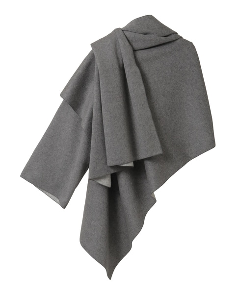 ウールカシミヤダブルクロスジャージ片袖ストール 詳細画像 グレー 2