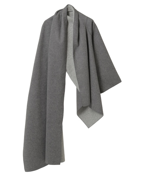 ウールカシミヤダブルクロスジャージ片袖ストール 詳細画像 グレー 6