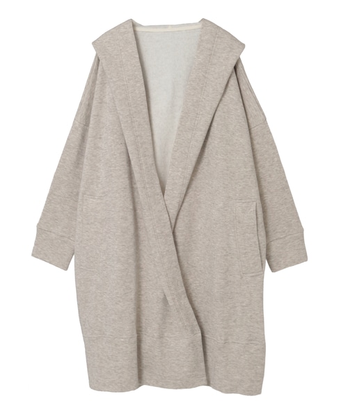 ヤクコットン裏毛ロングカーディガン 詳細画像 ベージュ 1