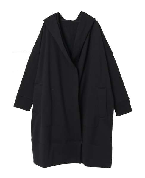 カシミヤタッチ裏毛ロングカーディガン 詳細画像 ブラック 1