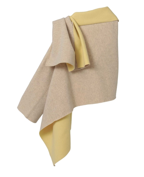 カシミヤフリース片袖ストール 詳細画像 ライトベージュ 2