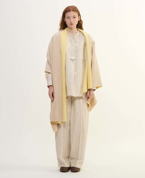 カシミヤフリース片袖ストール 詳細画像 ライトベージュ 6