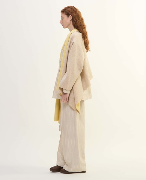 カシミヤフリース片袖ストール 詳細画像 ライトベージュ 7