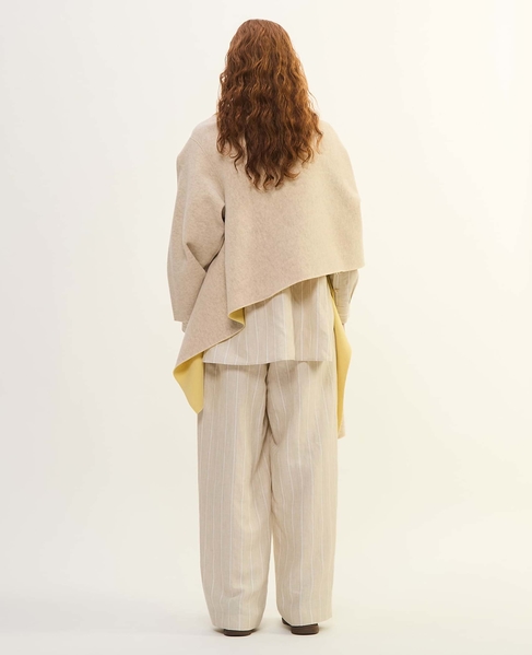 カシミヤフリース片袖ストール 詳細画像 ライトベージュ 8