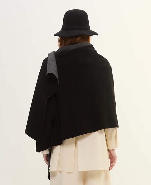 カシミヤフリース片袖ストール 詳細画像 ブラック 4