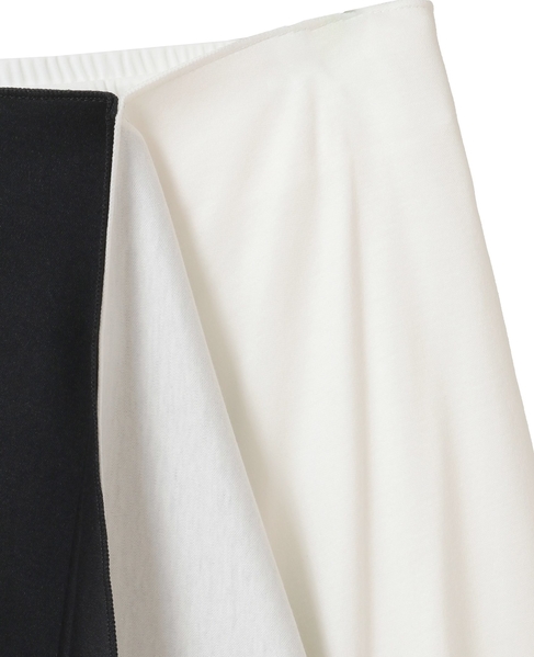 60スムースバイカラースカート 詳細画像 クロ×シロ 4