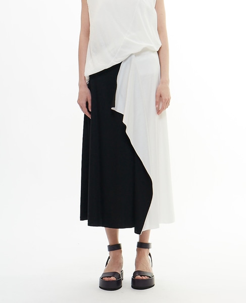 60スムースバイカラースカート 詳細画像 クロ×シロ 7