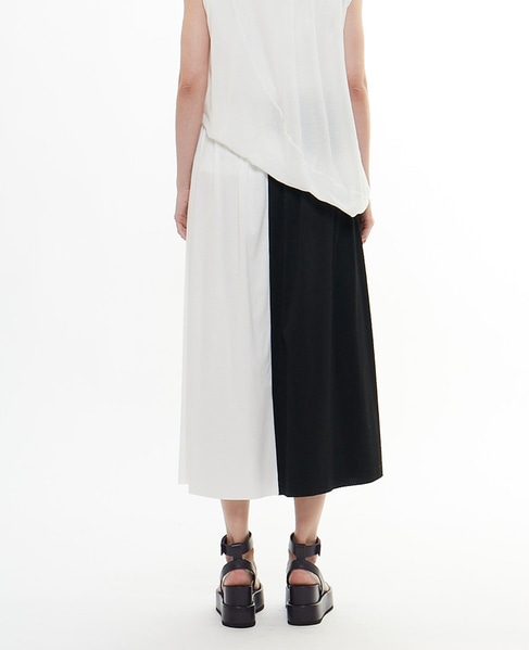 60スムースバイカラースカート 詳細画像 クロ×シロ 9
