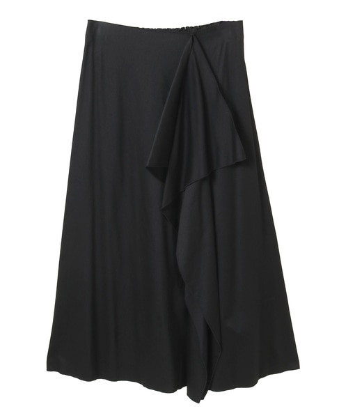 60スムースバイカラースカート 詳細画像 ブラック 1