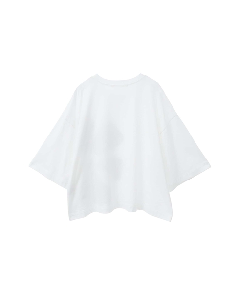 アップリケ花モチーフTシャツ 詳細画像 ホワイト 2