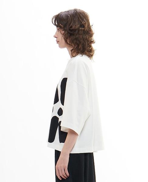 アップリケ花モチーフTシャツ 詳細画像 ホワイト 8