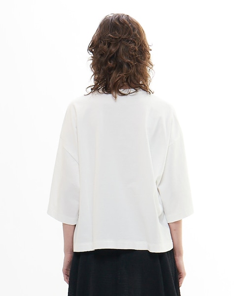 アップリケ花モチーフTシャツ 詳細画像 ホワイト 9