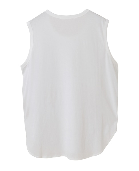 超強撚天竺ストライプドッキングブラウス 詳細画像 ホワイト 2