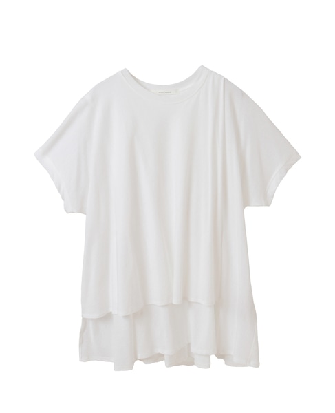 超強撚天竺イレギュラーデザインTシャツ 詳細画像 ホワイト 1