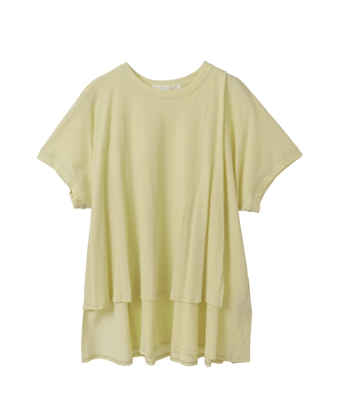 超強撚天竺イレギュラーデザインTシャツ 詳細画像 イエローグリーン 1