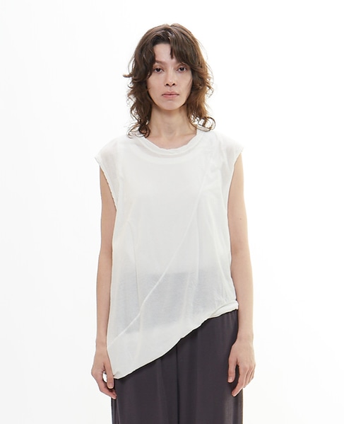 強撚ハイゲージ天竺イレギュラーヘムプルオーバー 詳細画像 ホワイト 2