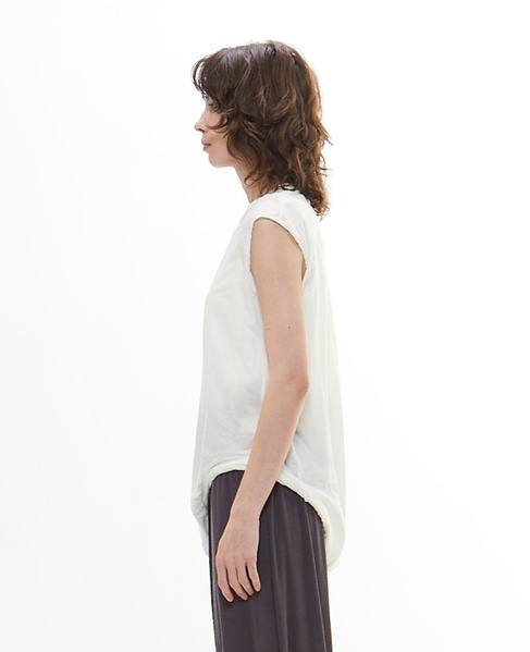 強撚ハイゲージ天竺イレギュラーヘムプルオーバー 詳細画像 ホワイト 3