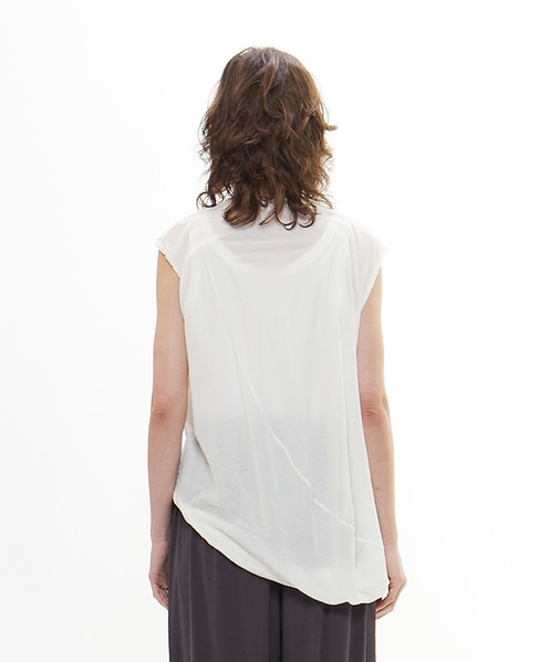 強撚ハイゲージ天竺イレギュラーヘムプルオーバー 詳細画像 ホワイト 4