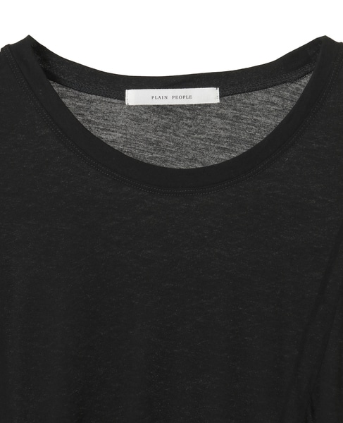 強撚ハイゲージ天竺イレギュラーヘムプルオーバー 詳細画像 ブラック 3