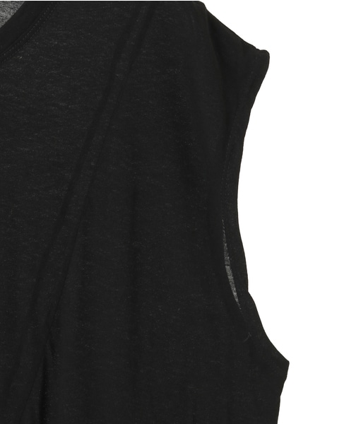 強撚ハイゲージ天竺イレギュラーヘムプルオーバー 詳細画像 ブラック 4