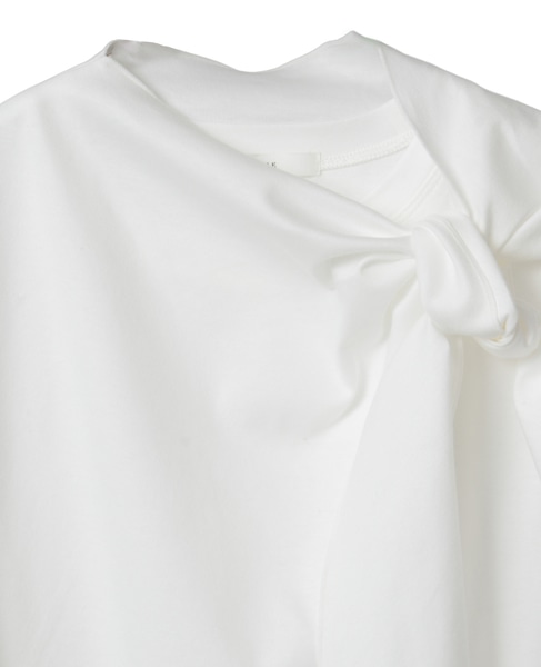 スーピマライトスムースドレープデザインブラウス 詳細画像 ホワイト 3