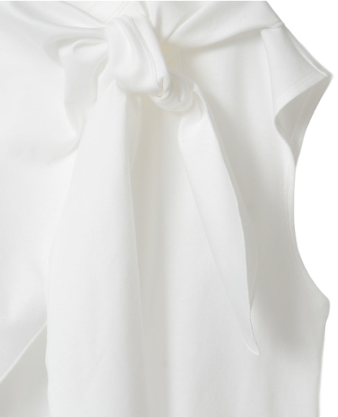 スーピマライトスムースドレープデザインブラウス 詳細画像 ホワイト 4