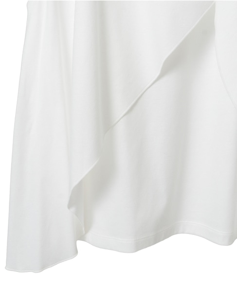 スーピマライトスムースドレープデザインブラウス 詳細画像 ホワイト 5