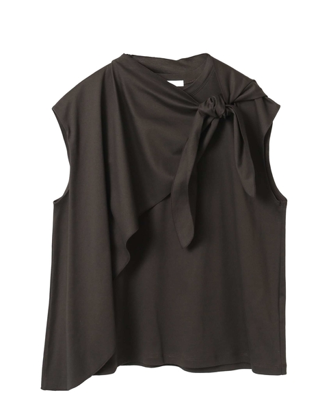 スーピマライトスムースドレープデザインブラウス 詳細画像 ブラウン 1