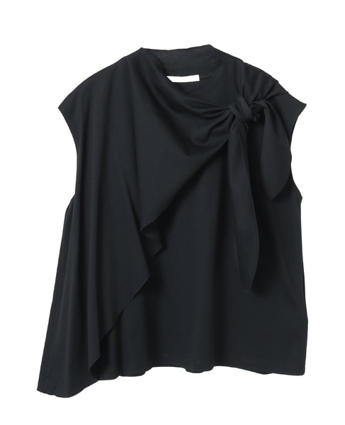 スーピマライトスムースドレープデザインブラウス 詳細画像 ブラック 1