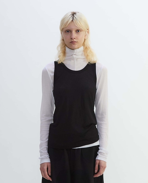 シア―ハイツイストフライスタンクトップレイヤードTシャツ 詳細画像 ホワイト×ブラック 2