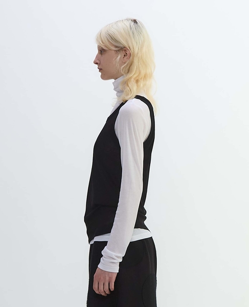 シア―ハイツイストフライスタンクトップレイヤードTシャツ 詳細画像 ホワイト×ブラック 3