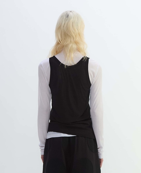 シア―ハイツイストフライスタンクトップレイヤードTシャツ 詳細画像 ホワイト×ブラック 4