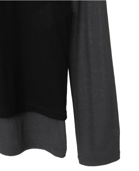 シア―ハイツイストフライスタンクトップレイヤードTシャツ 詳細画像 グレー×ブラック 15