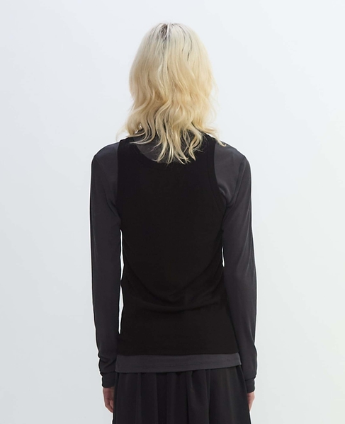 シア―ハイツイストフライスタンクトップレイヤードTシャツ 詳細画像 グレー×ブラック 4