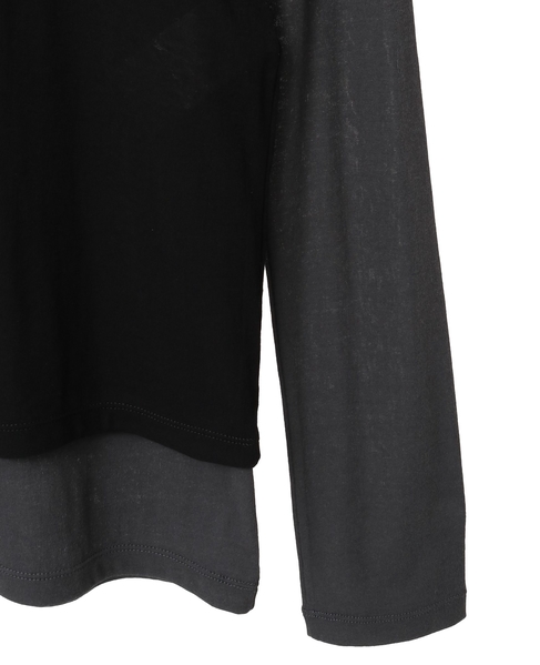 シア―ハイツイストフライスタンクトップレイヤードTシャツ 詳細画像 グレー×ブラック 8