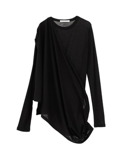 シア―ハイツイストフライスショール型レイヤードTシャツ