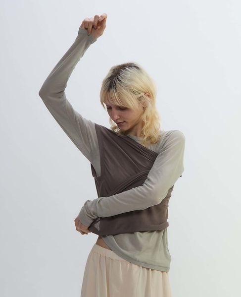 シア―ハイツイストフライスショール型レイヤードTシャツ 詳細画像 ミントグリーン 17