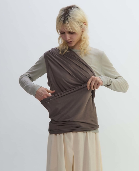 シア―ハイツイストフライスショール型レイヤードTシャツ 詳細画像 ミントグリーン 18