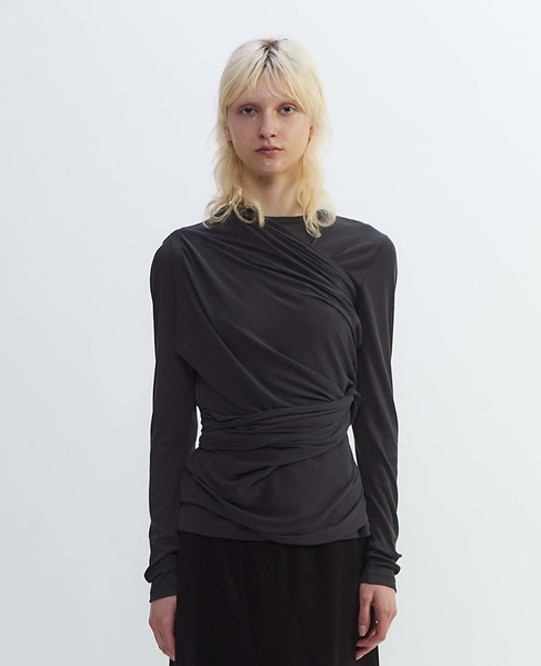 シア―ハイツイストフライスショール型レイヤードTシャツ 詳細画像 グレー 2