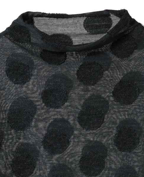 ドットジャージハイネックTシャツ 詳細画像 チャコールグレー 3