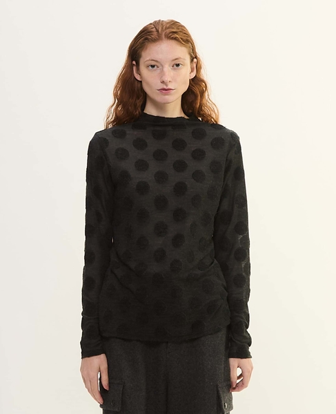 ドットジャージハイネックTシャツ 詳細画像 チャコールグレー 7