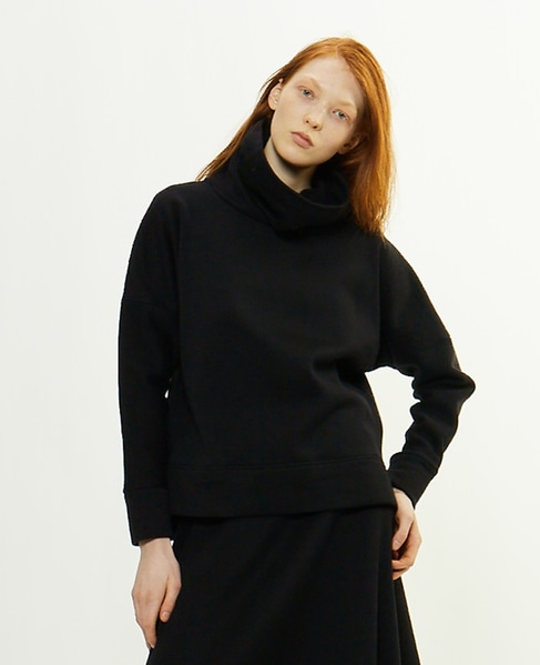 カシミヤタッチ裏毛オフタートルプルオーバー 詳細画像 ブラック 7