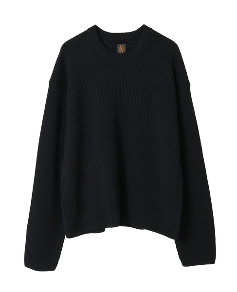 【BATONER/バトナー】セーター/SOLID WOOL RIB CREW NECK 詳細画像 ブラック 1