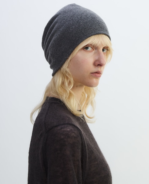 【ma'ry'ya/マリヤ】ニット帽/BEANIE DOUBLE MIX CASH 詳細画像 ダークグレー 2