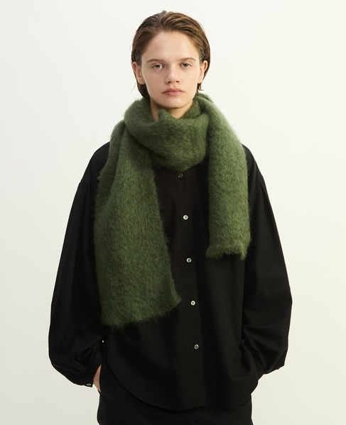 【MANTAS EZCARAY/マンタスエスカライ】 マフラー/Foulard Liso 詳細画像 グリーン 2