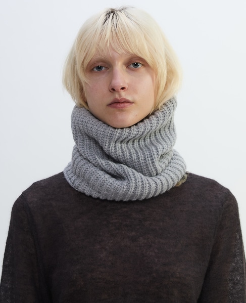 【ma'ry'ya/マリヤ】ストール/RING SCARF MIX CASH 詳細画像 ライトグレー 6