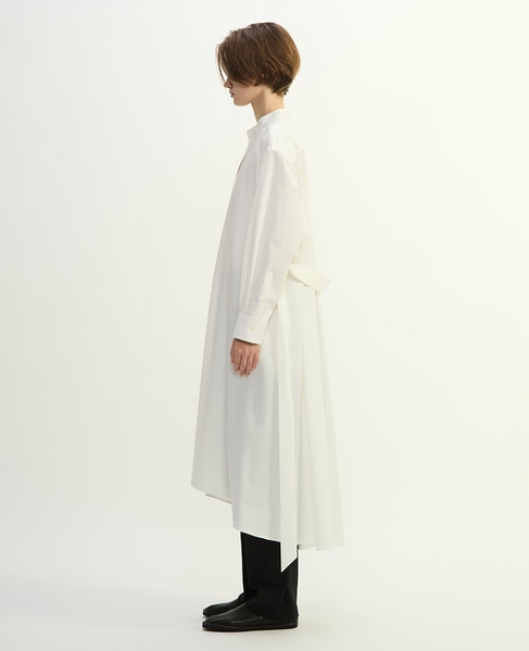 コットンラチネフレアドレープシャツドレス 詳細画像 ホワイト 3