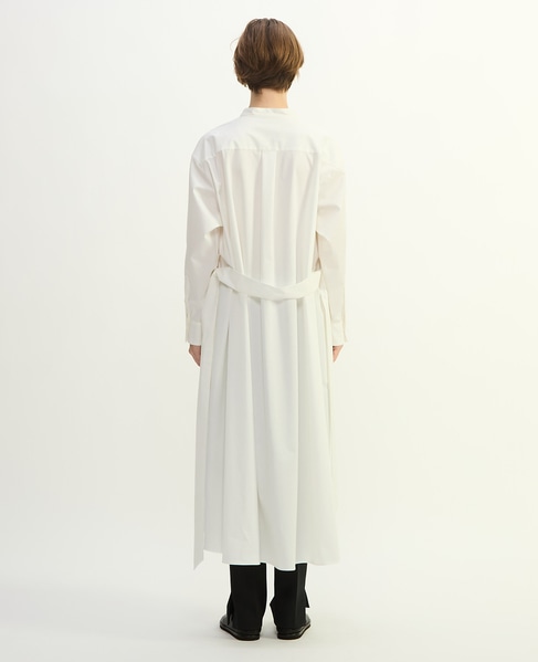 コットンラチネフレアドレープシャツドレス 詳細画像 ホワイト 4